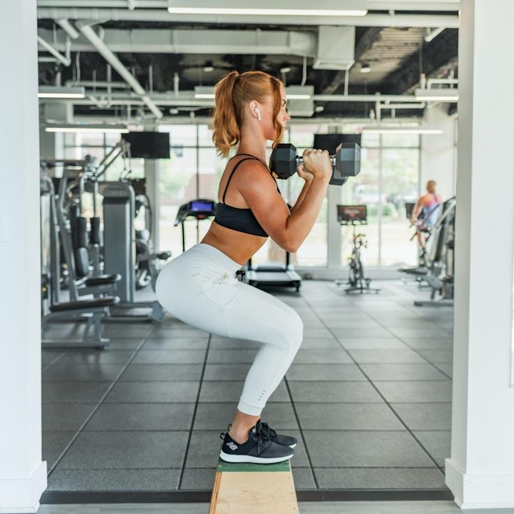 Group fitness class in a modern studio environment